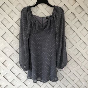 Missguided Dobby Long Sleeve Milkmaid Skater Dress